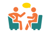 Two people talking to each other